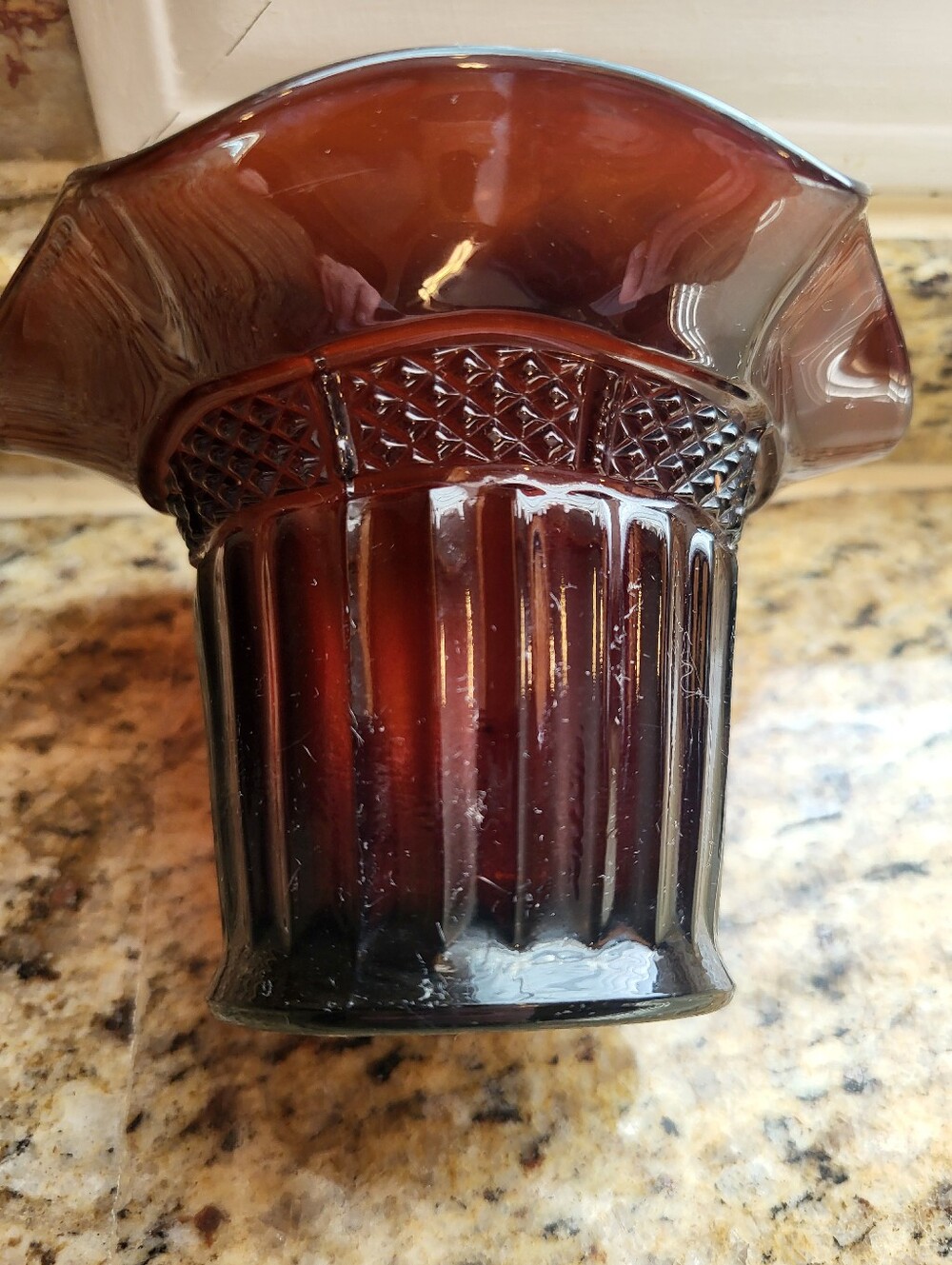Stamped Northwood Iridescent Purple Decorative Glass Hat Vase - Home Art - Picture 12 of 12